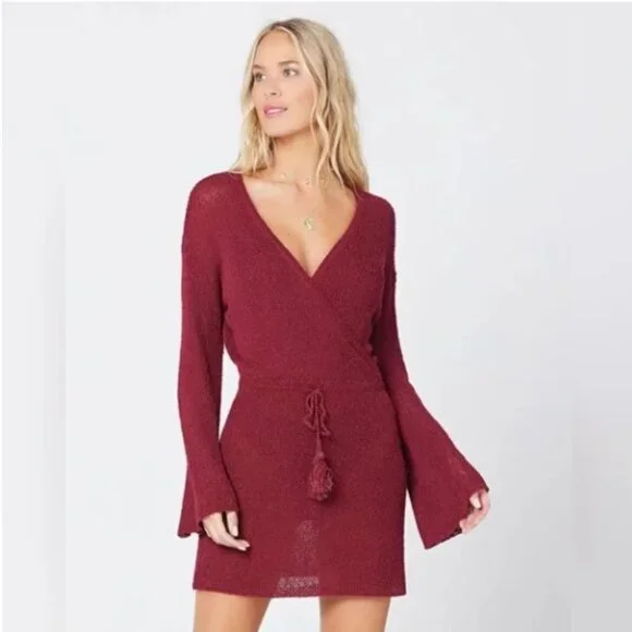 l*space | Swim | New Lspace Topanga Sweater Open Knit Coverup Tie Waist  Dress In Cabaret | Poshmark